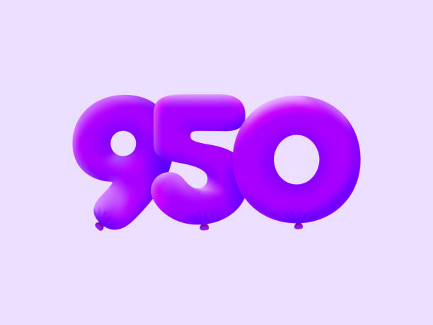 istock Purple 3D number 950 balloon realistic 3d helium Purple balloons. Vector illustration design Party decoration,Birthday,Anniversary,Christmas,Xmas,New year,Holiday Sale,celebration,carnival 1399333750