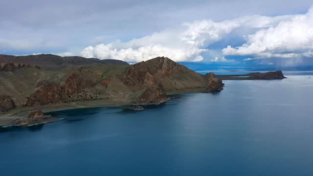 Aerial view of Namtso lake,Tibet landscape