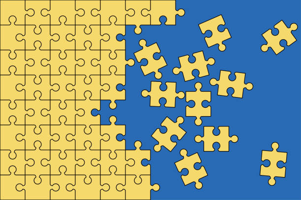 퍼즐 개념지도. - puzzle jigsaw piece jigsaw puzzle absence stock illustrations