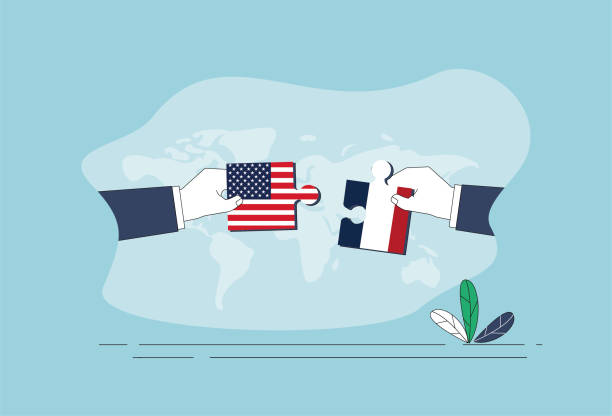 istock American Flag and French Flag Puzzle. 1399337464