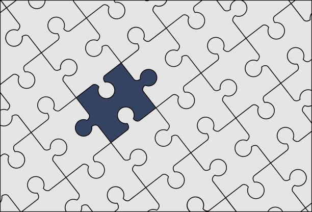 누락 된 퍼즐. - puzzle jigsaw piece jigsaw puzzle absence stock illustrations