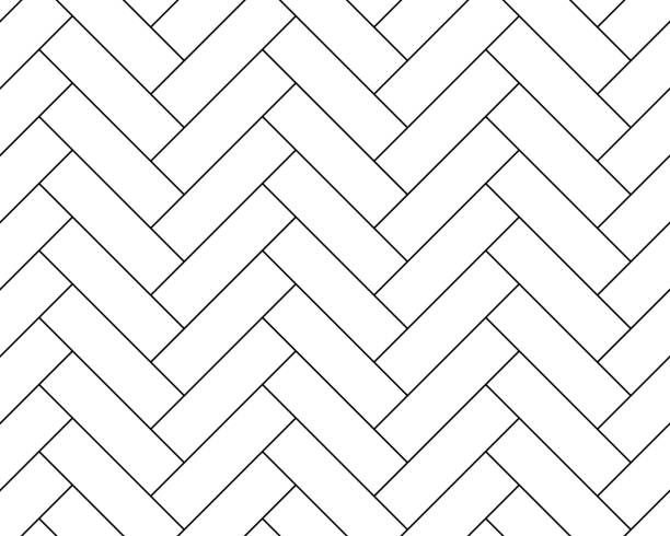 illustrazioni stock, clip art, cartoni animati e icone di tendenza di piastrella di parquet a spina di pesce senza cuciture, mattoni - zigzag