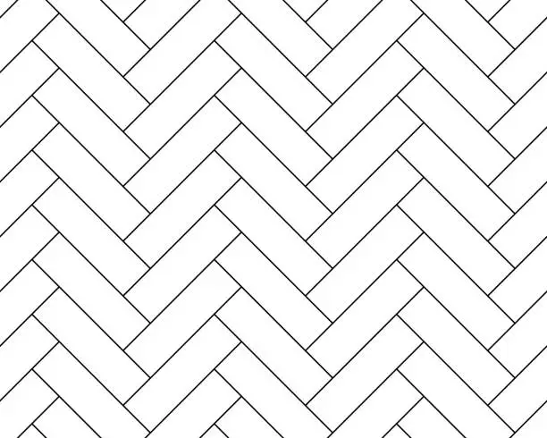 Vector illustration of Herringbone parquet tile seamless pattern, bricks