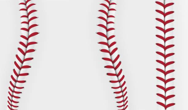 wzór koronki baseballowej, nić ściegu kulkowego softballowego - softball seam baseball sport stock illustrations