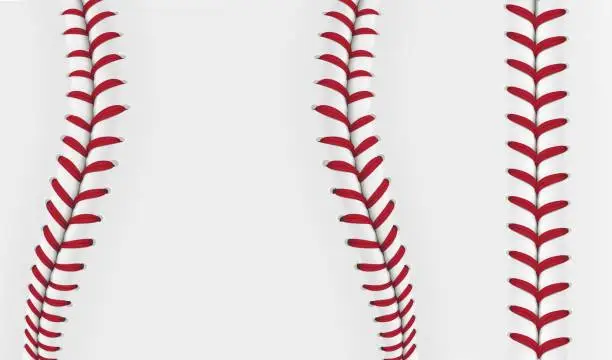 Vector illustration of Baseball lace pattern, softball ball stitch thread