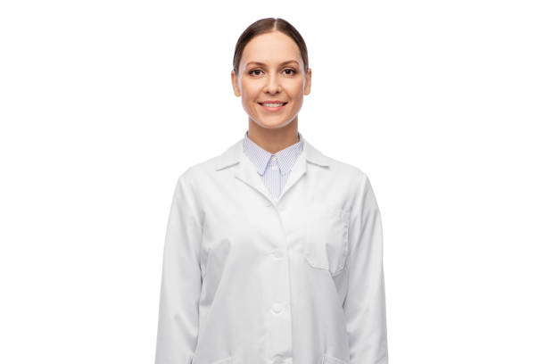 istock happy smiling female doctor in white coat 1399340488