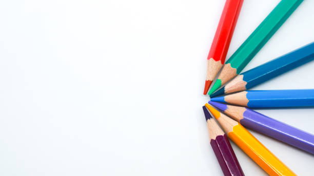 istock Colorful wooden pencils isolated on white background 1399340497
