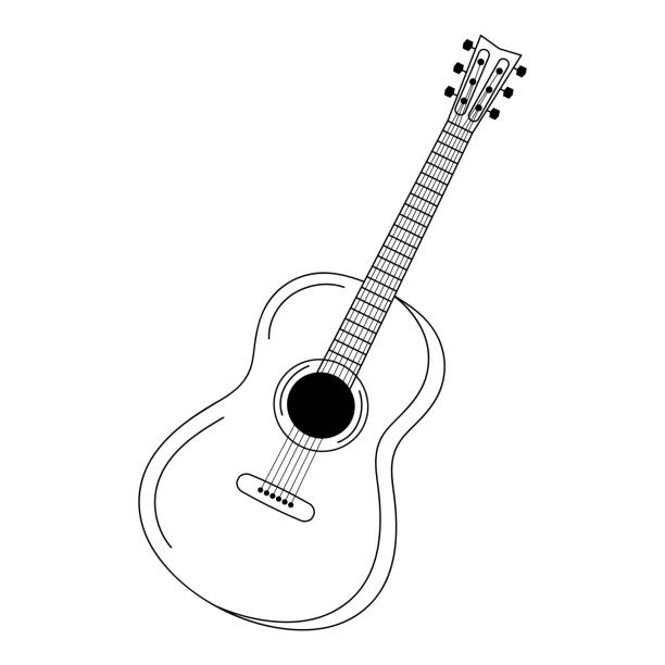 istock Acoustic guitar in doodle style. Musical instrument. 1399341684