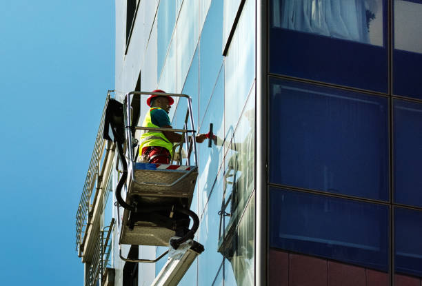 istock Cleaning windows on a residential building. 1399341754