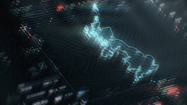 istock Map of UK infographics on digital screen 1399342668