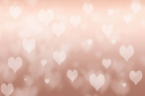 Valentine's day or wedding background with hearts. Decorative, romantic love bokeh background. 3d illustration.