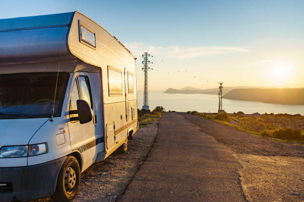 istock Caravan on coast at sunset, Spain 1399344881