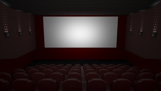 3d render of Blank cinema screen