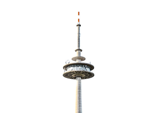 big radio mast isolated on white background