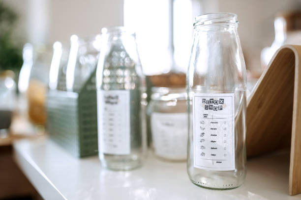 istock Empty bottles with ingredient label on the kitchen counter 1399348374
