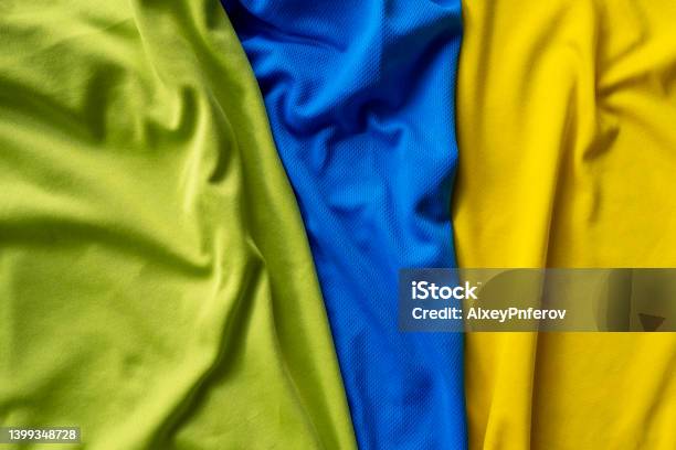 Three Polyester Nylon Folded Sport Shirts Top View Stock Photo - Download Image Now