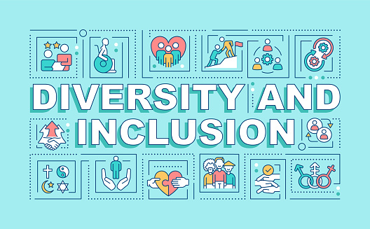 istock Diversity and inclusion word concepts turquoise banner 1399351295
