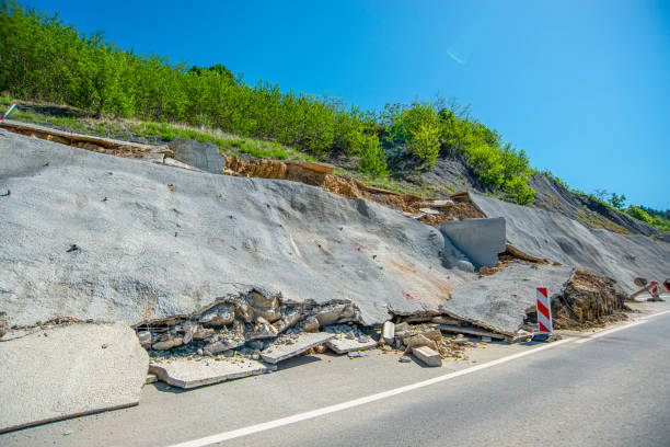 istock Rockslide collapse after a mudflow on a mountain road in a rural area 1399353319