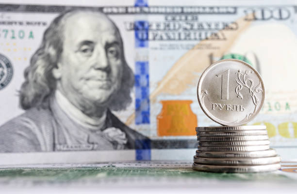istock The confrontation between the ruble and the dollar 1399359765