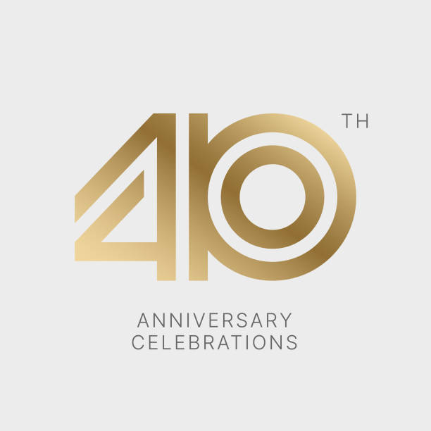 ilustraciones, imágenes clip art, dibujos animados e iconos de stock de logotipo de aniversario o diseño de emblema para el evento. - number 40