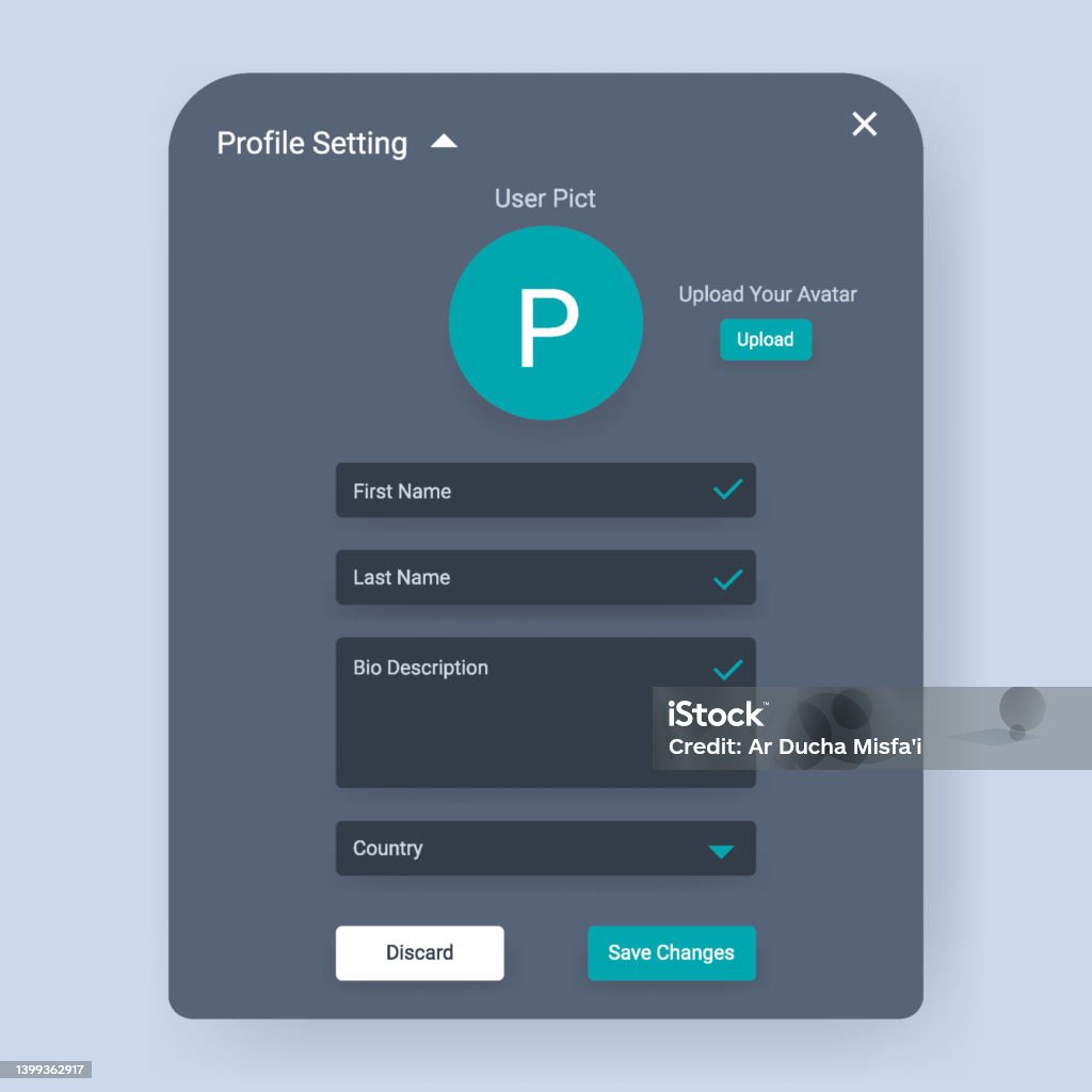 User Profile Setting Form Ui Stock Illustration - Download Image Now ...