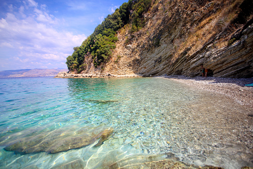 Plazhi i Manastirit (Monastery beach) near Ksamil and Sarande in Albania.