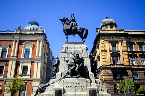 Grunwald Monument in Krakow, Poland.