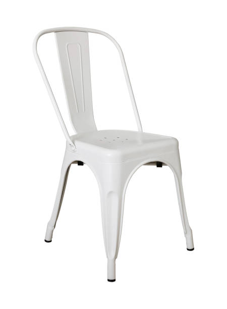 istock White metal chair isolated on white with clipping path 1399370755