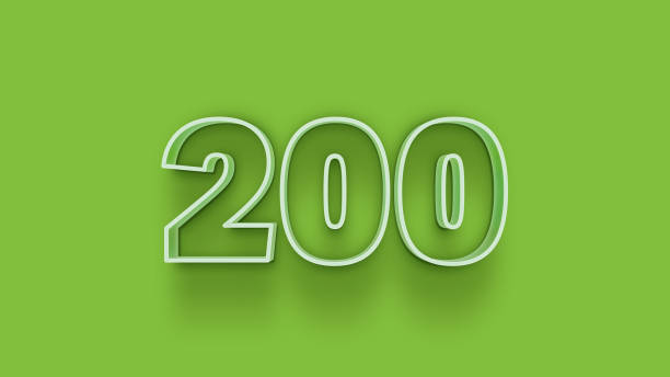 istock green 3d number 200 isolated on green background coupon 200 3d numbers rendering discount collection for your unique selling poster, banner ads, Christmas, Xmas sale and more 1399372243