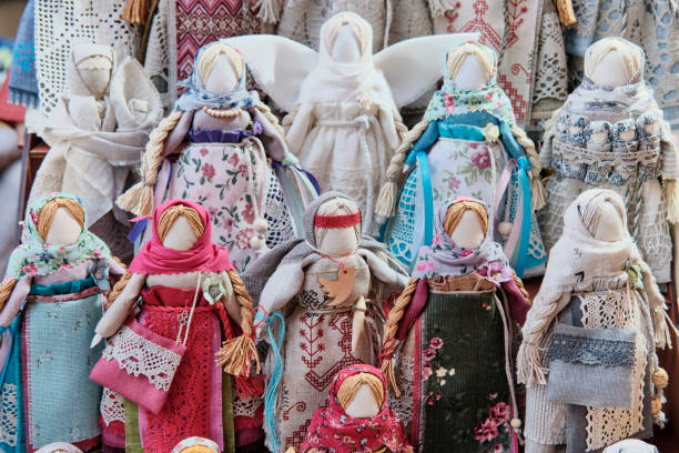 istock Slavic traditional rag dolls - amulets associated with pagan traditions 1399372356