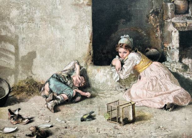 istock The first pain, brother and sister mourn a dead bird 1399373191