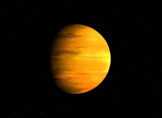 istock Supergiant planet in space with stars. Exoplanet with a thick atmosphere. 1399373453