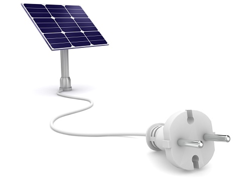Solar panels renewable energy electric plug