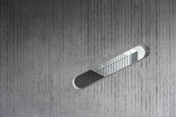 Gray concrete walls and stairways