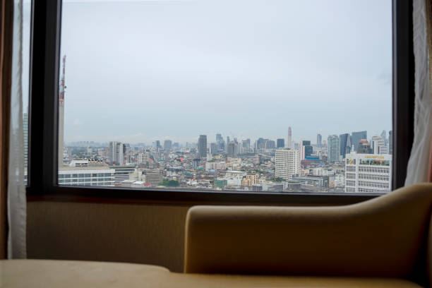 istock Business room with city view. 1399388222
