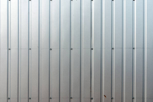 istock Zinc striped wall background, Zinc metal sheets texture background. 1399390874