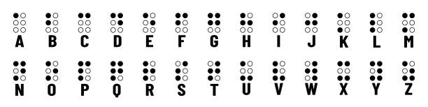 istock Braille Alphabet - Tactile Writing System Used By People Who Are Blind - Vector Illustrations Set Isolated On White Background 1399393986