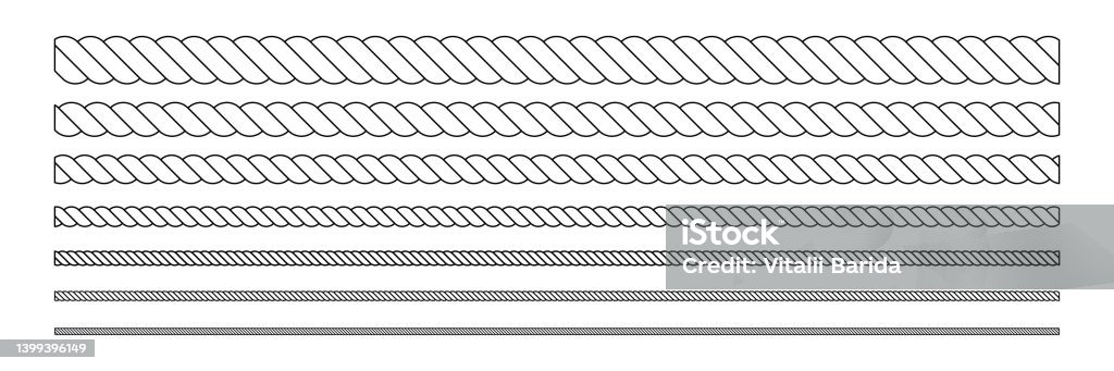 Three Ropes Outline Rope Outline Set Stock Illustration - Download Image Now - Backgrounds ...
