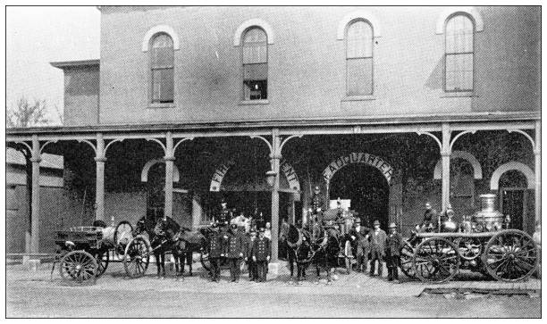 istock Antique photograph from Lawrence, Kansas, in 1898: Fire department headquarters 1399398225