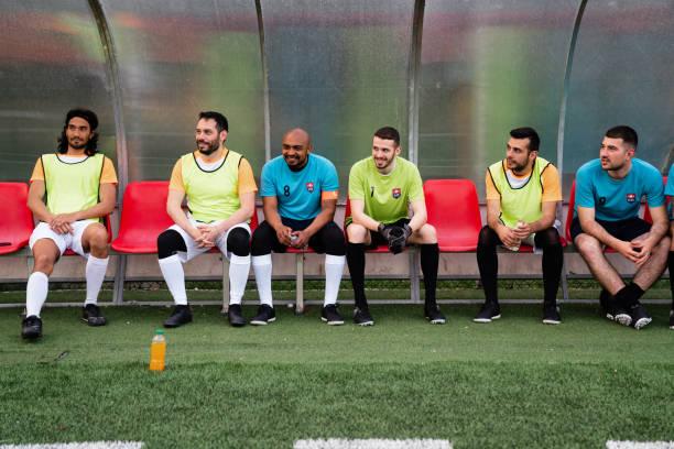 istock Team players are sitting on the bench 1399402228