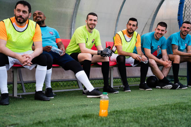 istock Team players are sitting on the bench 1399402229