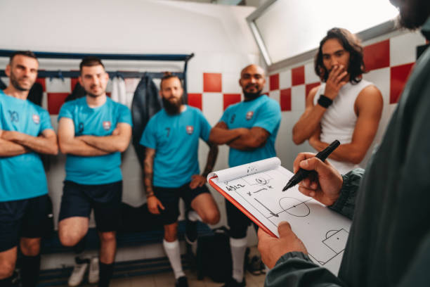 istock The coach is making a motivational speech before the match 1399402316