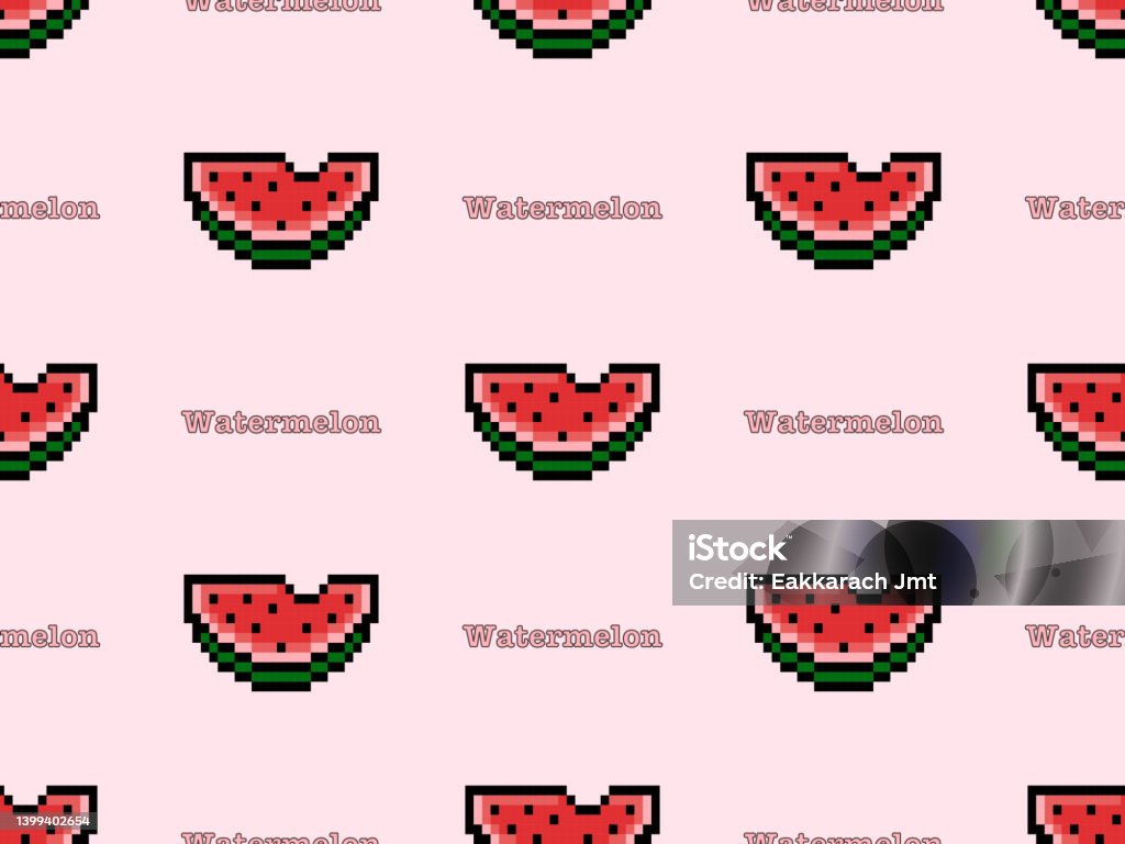 Watermelon Cartoon Character Seamless Pattern On Pink Background Stock  Illustration - Download Image Now - iStock