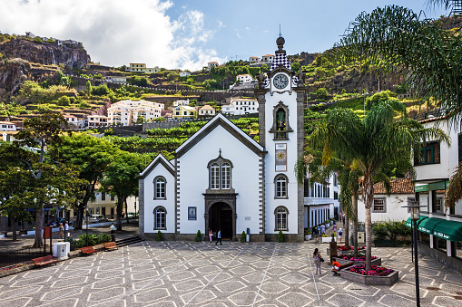 Madeira, Portugal - May 27, 2022: Madeira island, Portugal. Cathedral church building
