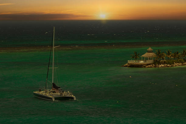 Catamaran on the Caribbean Sea in Jamaica.