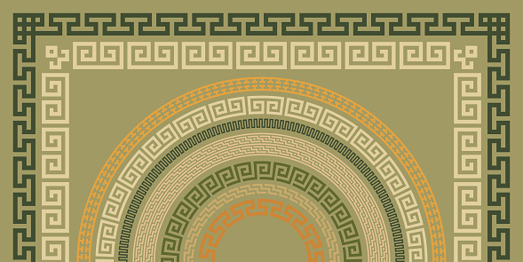 Greek Key Pattern Ancient Greek Key Pattern Frame Collection Decorative Ancient Meander Stock ...