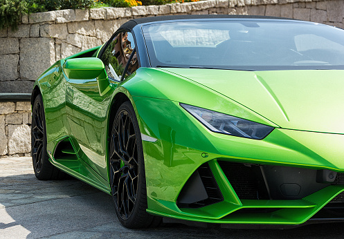 PORTO CERVO, ITALY - AUGUST 13 2019 : Sports car Lamborghini Huracàn