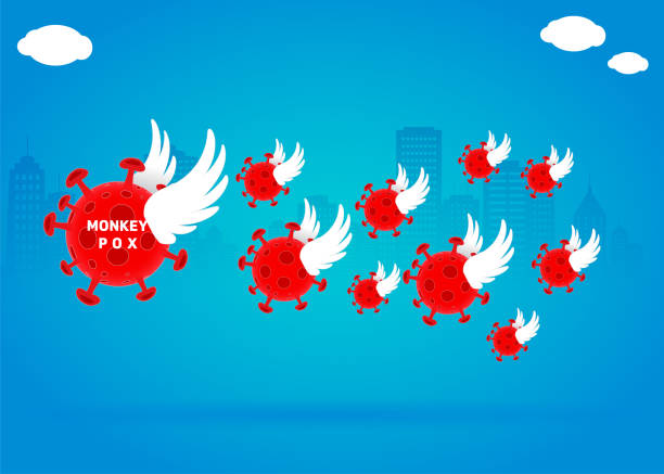 Contamination du virus Monkey Pox Vector illustration in HD very easy to make edits. variola major stock illustrations