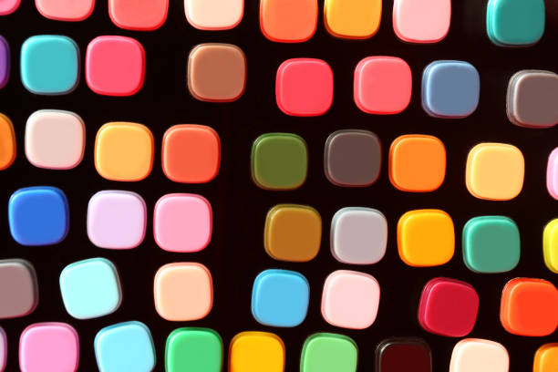 Abstract background of colorful markers or felt pens, arts and crafts