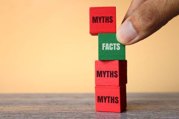 Facts vs myths concept. stock photo
